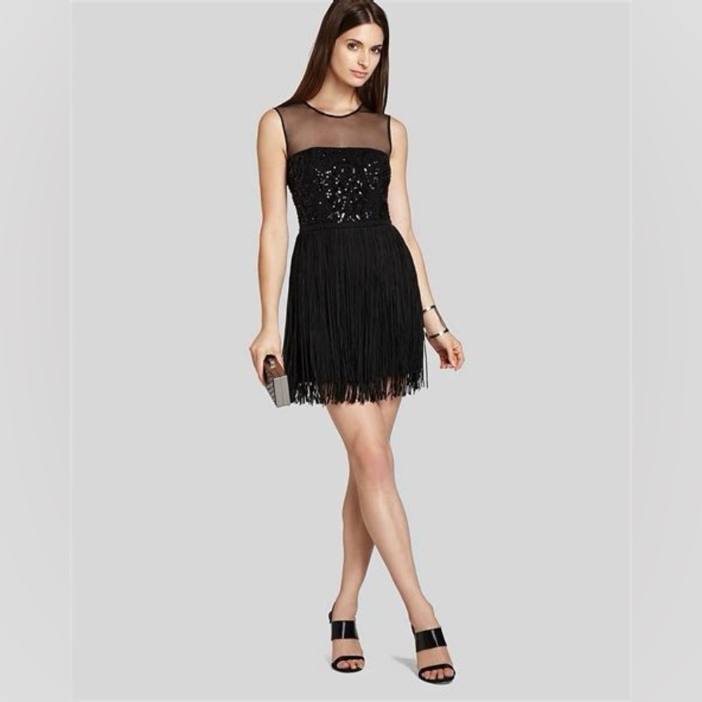 BCBGMaxAzria Black Sequin Mini Dress